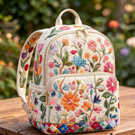 Padded Backpack - Colourful Wildflowers – front view