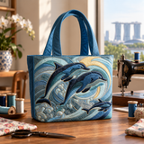 ハンドメイド・キルティングトートバッグ｜海のイルカ