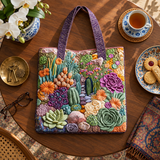 ハンドメイド・キルティングトートバッグ｜多肉植物