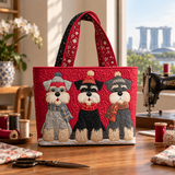ハンドメイド・キルティングトートバッグ｜3匹の子犬
