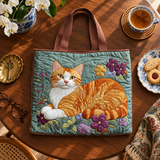 ハンドメイド・キルティングトートバッグ｜茶色い猫