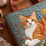ハンドメイド・キルティングトートバッグ｜茶色い猫