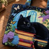 ハンドメイド・キルティングトートバッグ｜黒猫と本