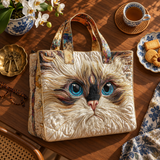 ハンドメイド・キルティングトートバッグ｜白猫