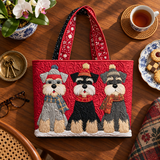 ハンドメイド・キルティングトートバッグ｜3匹の子犬