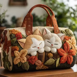 花と眠る白猫 ソフトトラベルバッグ