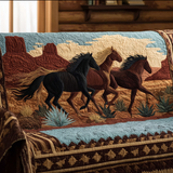 Francesca - Quilted Sofa Cover Horse in Race