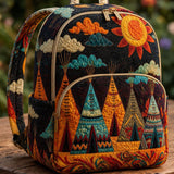 Padded Backpack - Boho Tents and Sun – front view
