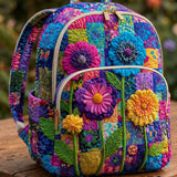 Padded Backpack - Colourful Flowers – front view