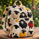 Padded Backpack - Patchwork Sheep – front view