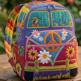 Padded Backpack - Hippie Van – front view