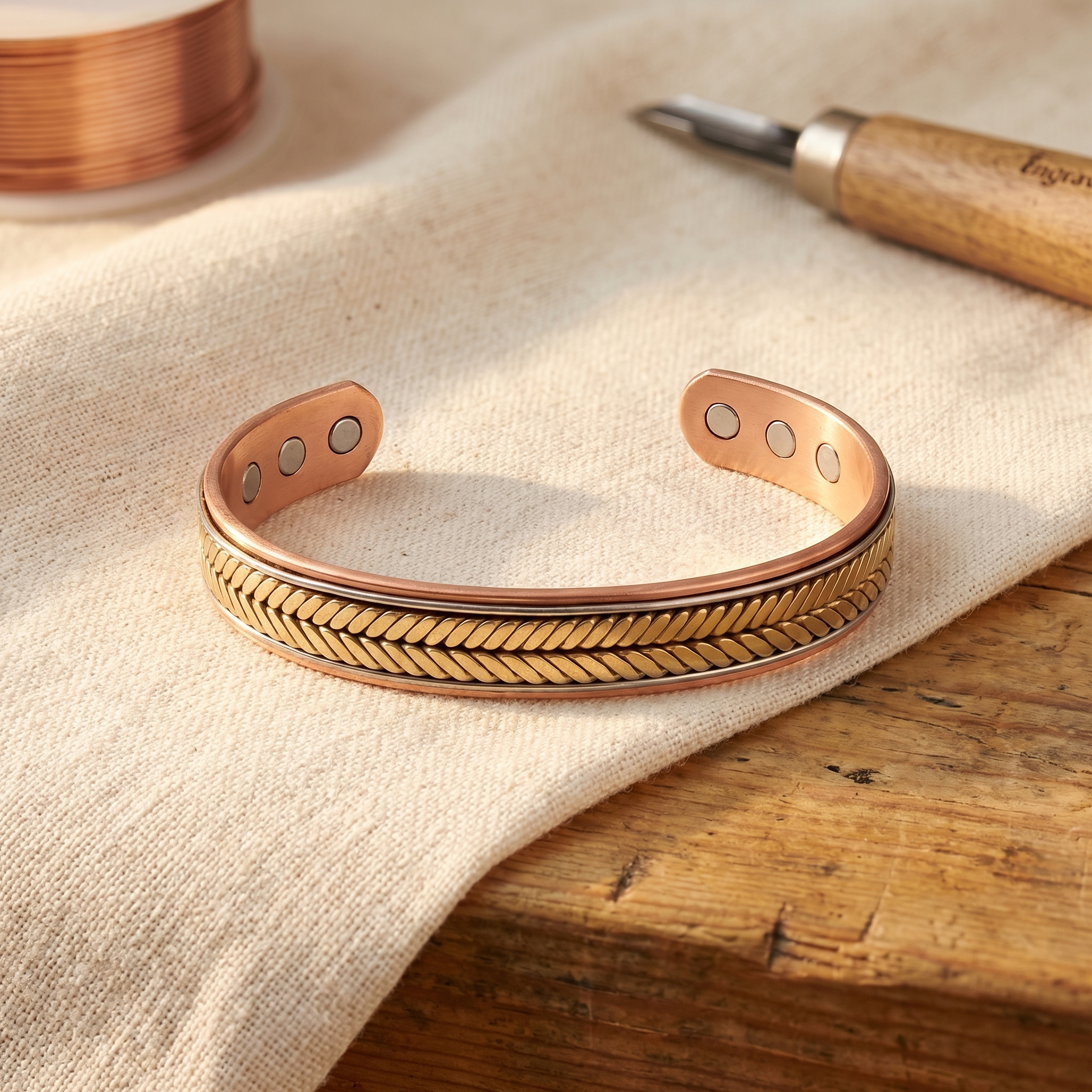 Sheaf Copper Bracelet – handmade from pure copper