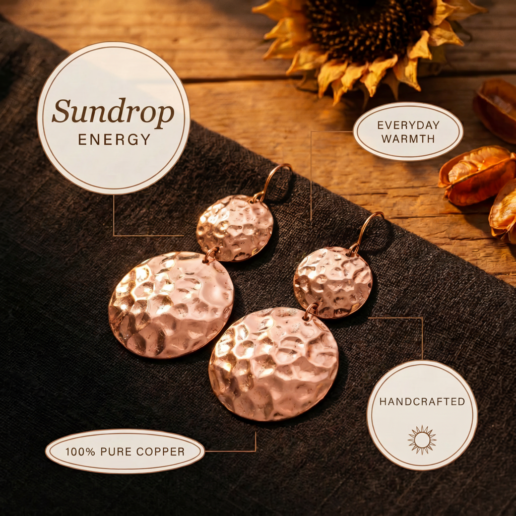 Sundrop Copper Earrings – view 4