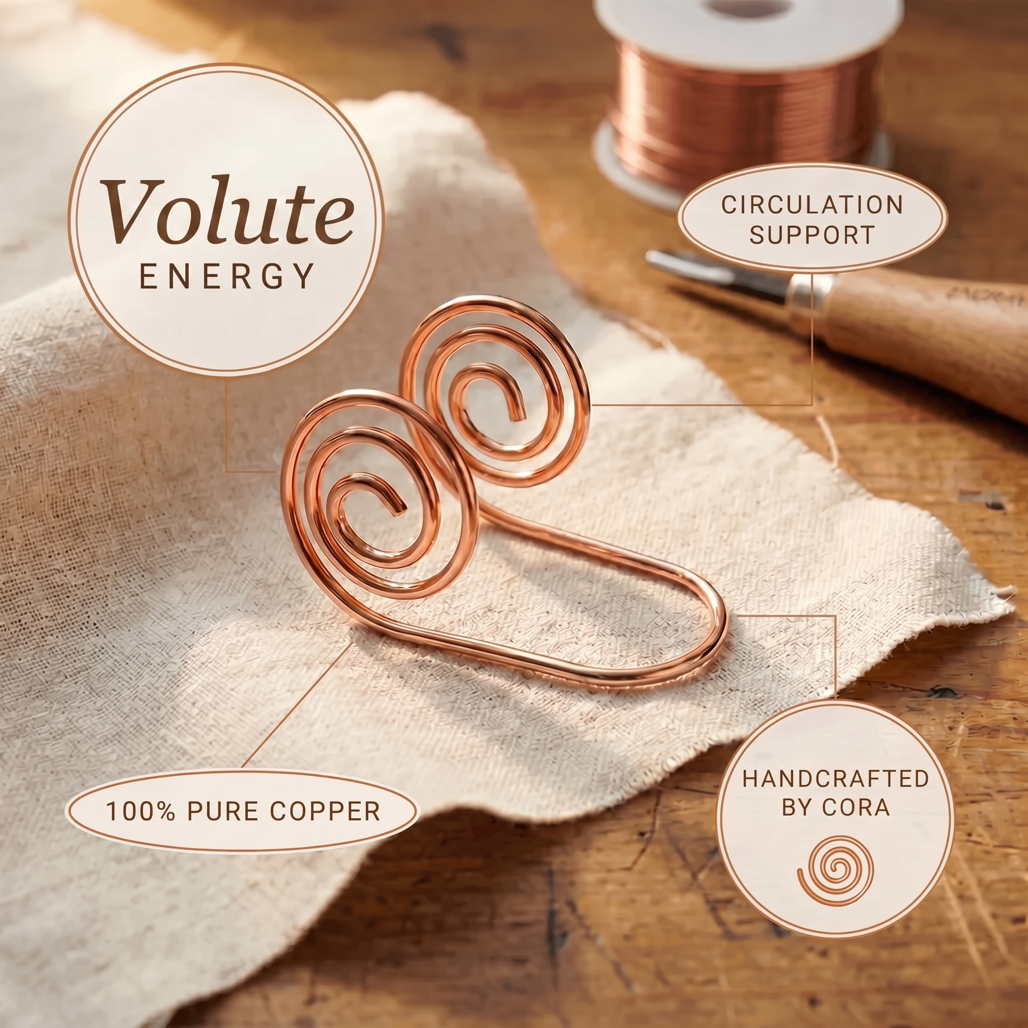 Volute Copper Hand Spiral – view 5