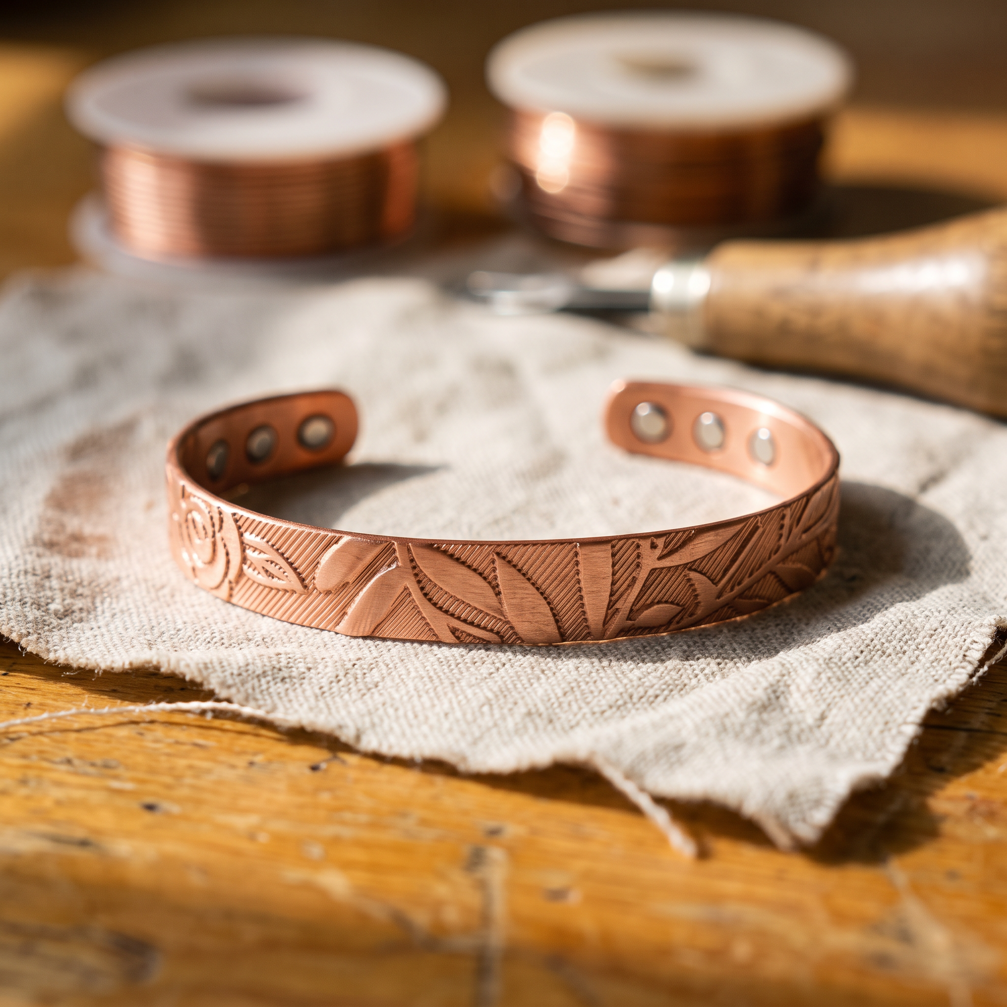 Grove Copper Bracelet – handmade from pure copper