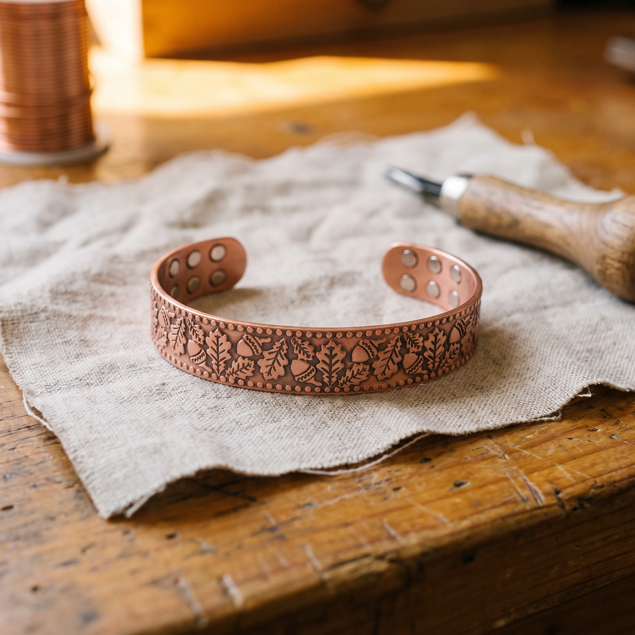 Timber Copper Bracelet – handmade from pure copper
