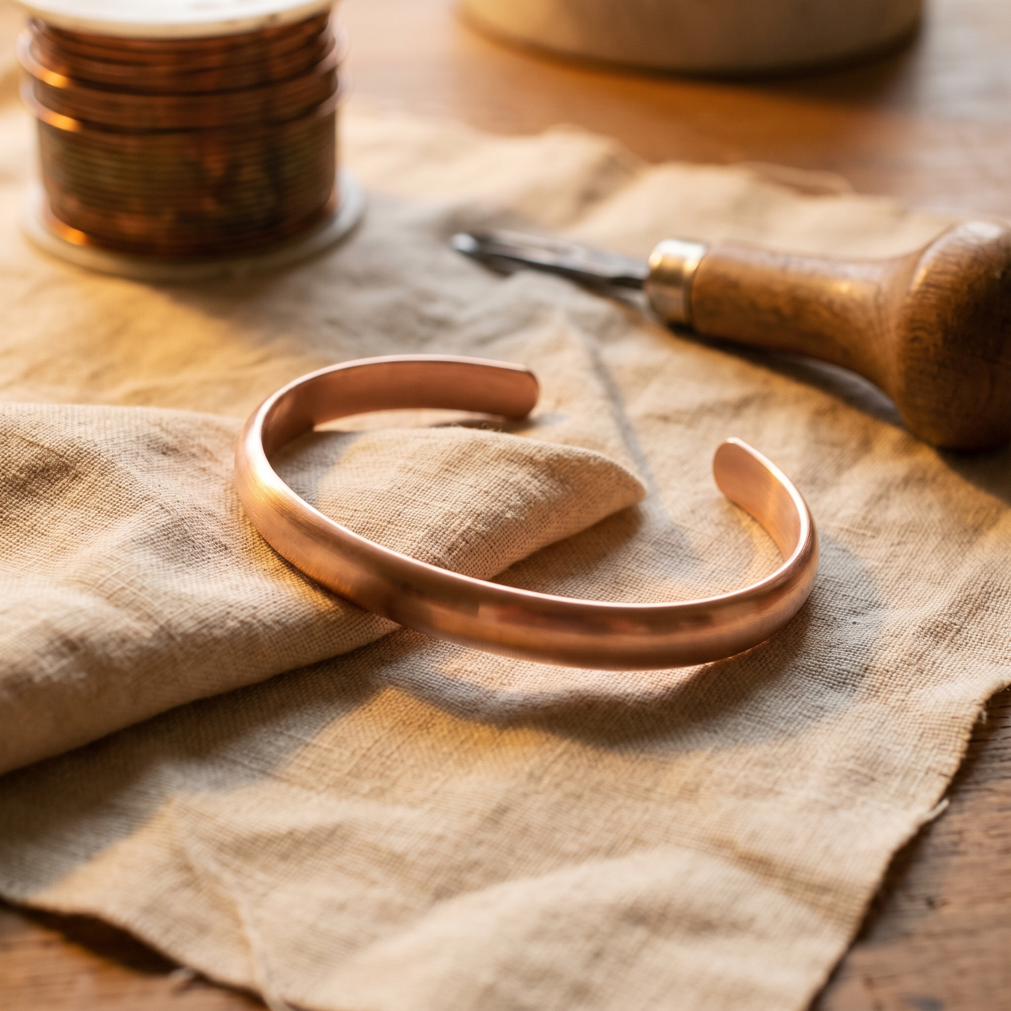 Flow Copper Bracelet – handmade from pure copper
